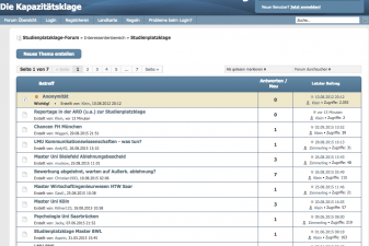 Screenshot Studienplatzklage Forum